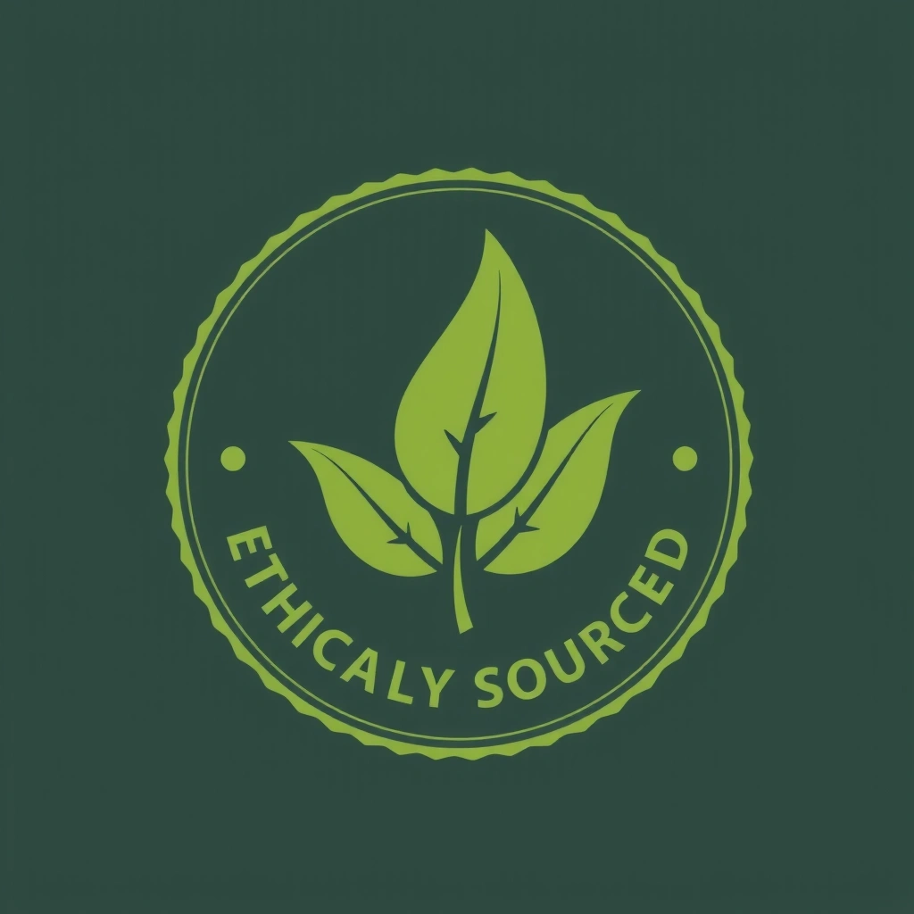 Green leaf icon for 'Ethically Sourced' badge.