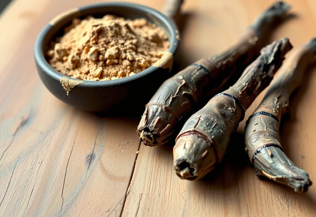 Maca root powder and fresh maca roots